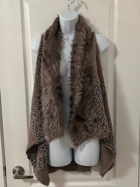 Y2k Womens Shrug Cardigan Sleeveless Sweater Vest Shawl Draped Whimsigoth Fuzzy